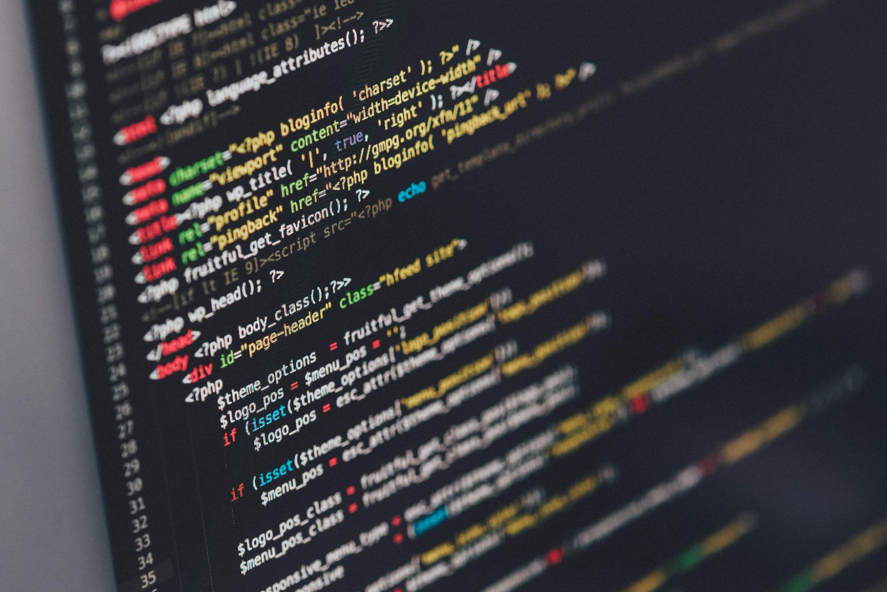 A computer screen with code on it